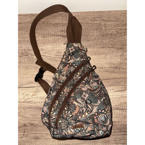 Sakroots Sling Backpack Crossbody Bag Floral Boho Print Convertible Travel Pack